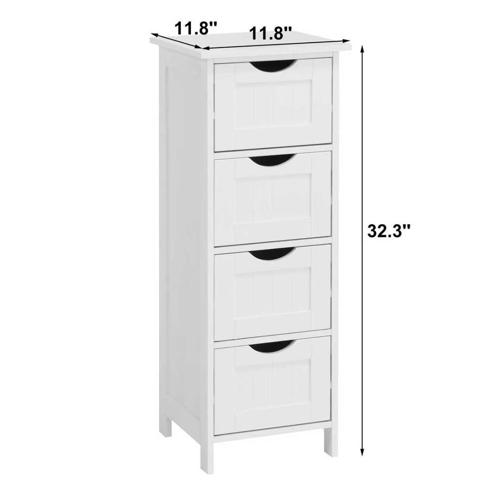 White Bathroom Storage Cabinet, Freestanding Cabinet with Drawers – view 10
