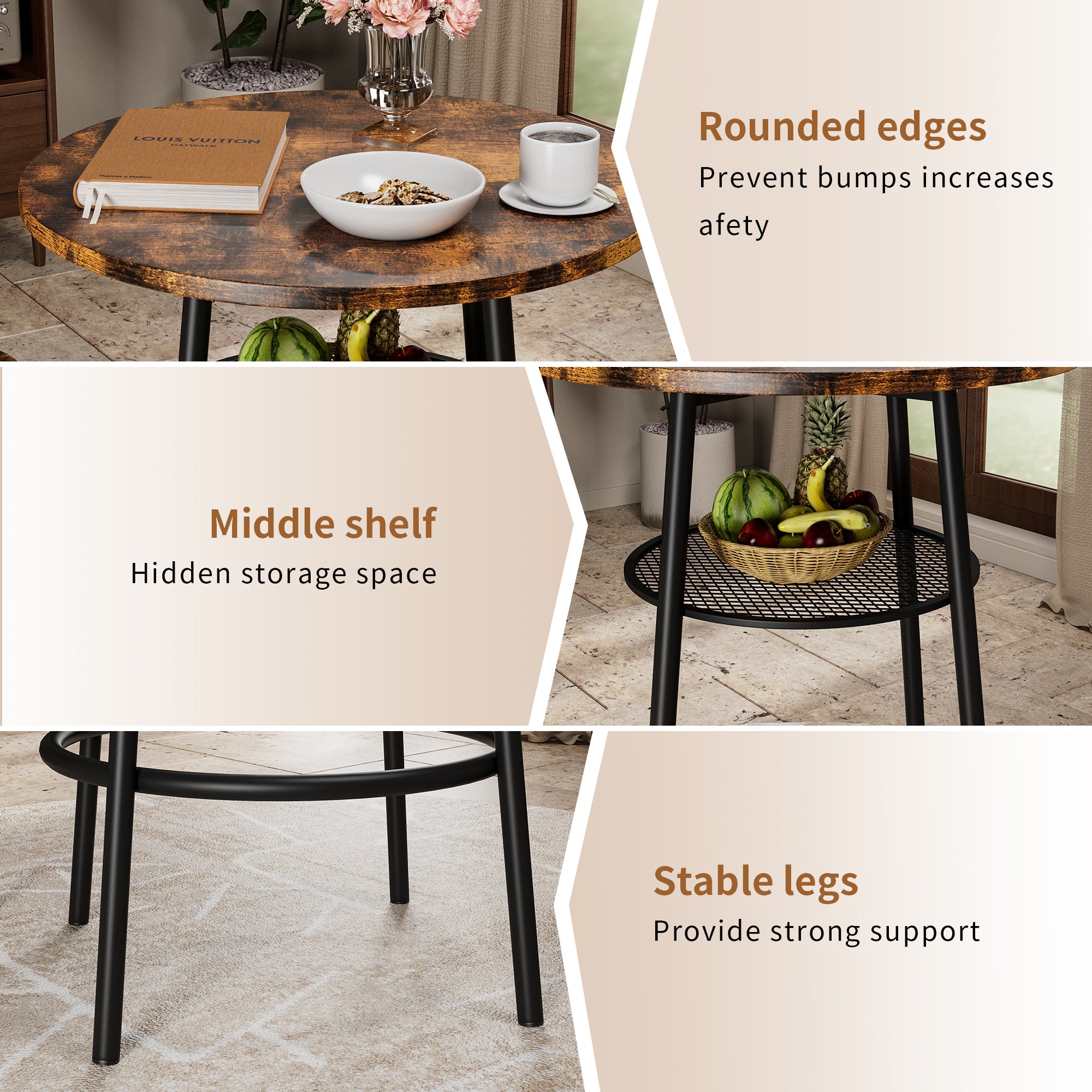 Bar table, equipped with 2 bar stools , with backrest and partition