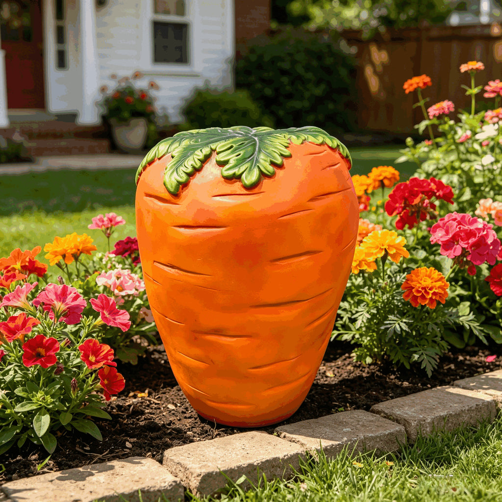 16" Oversized Carrot Shaped Resin Stool, Side Table, Plant Stand – view 6