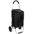 Foldable 40L Shopping Trolley with Removable Waterproof Bag - Standard Wheels Black