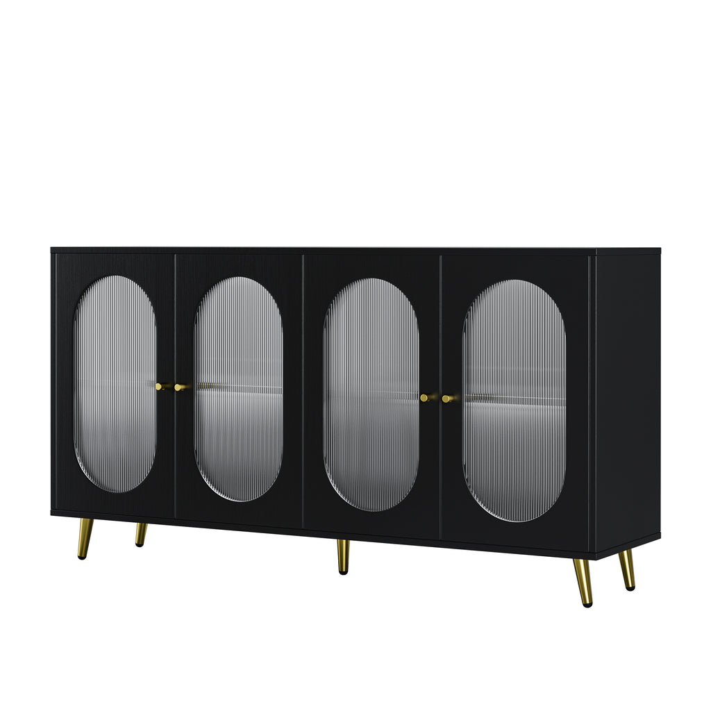Modern Accent Sideboard Cabinet with Acrylic Doors, Freestanding Storage Cupboard Console Table for Kitchen Dining Living Room Hallway Office