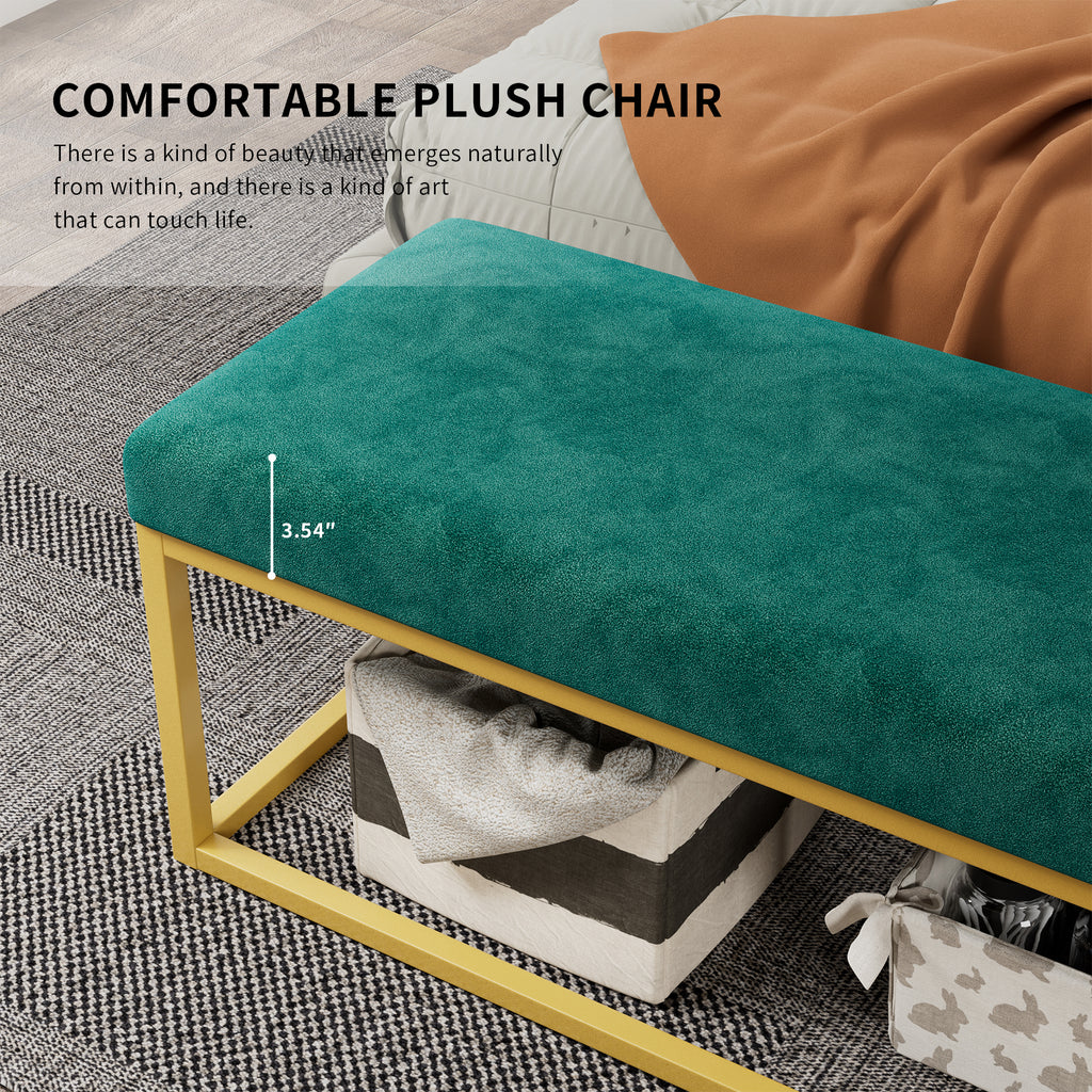 Mid-Century Upholstered Entryway Bench