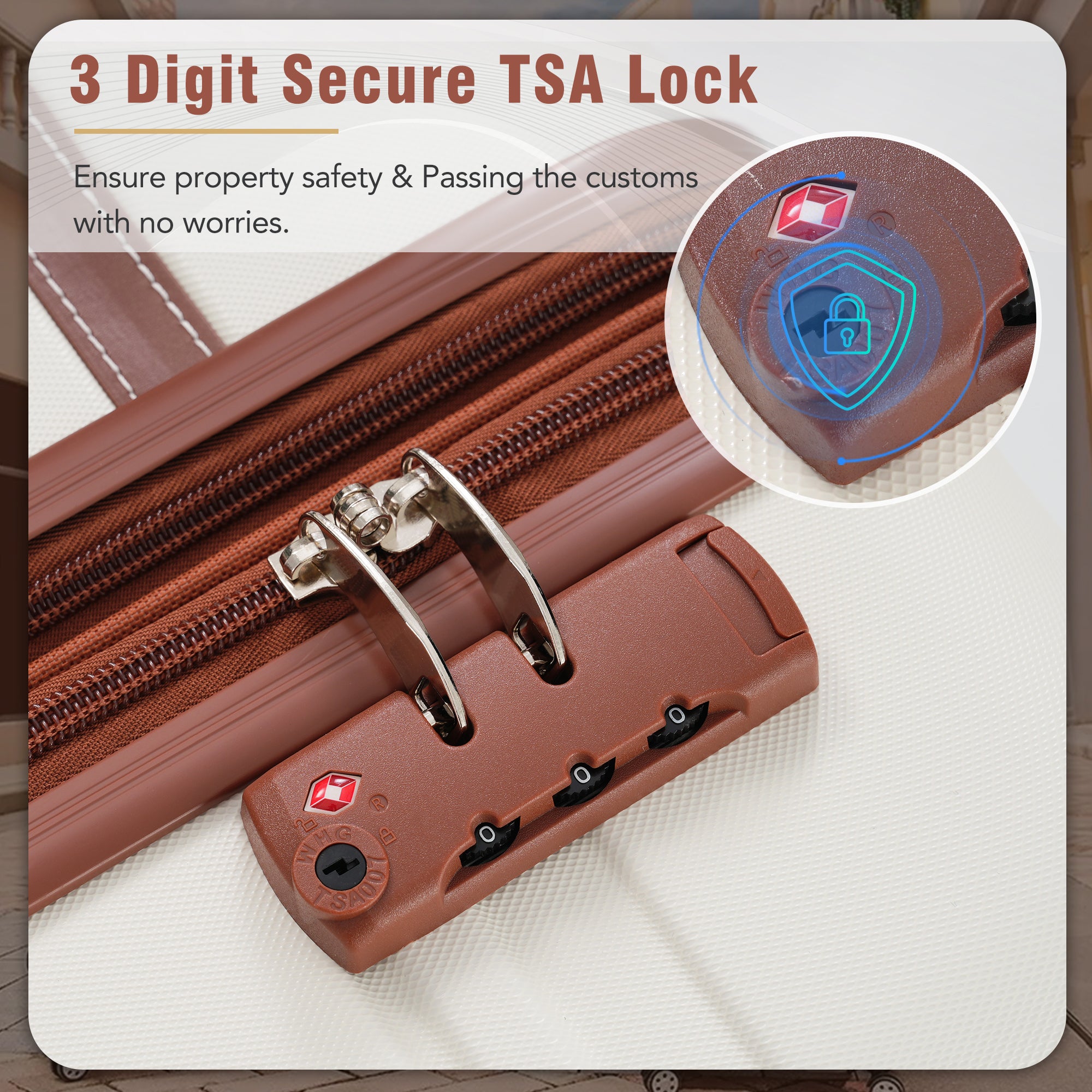 Hardshell Luggage Sets with Bags Lightweight Suitcase Double Spinner Wheels with TSA Lock – view 5