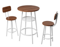 3-Piece Bar Table Set with 2 Bar Stools – Modern Pub Table with Backrests & Storage Shelf