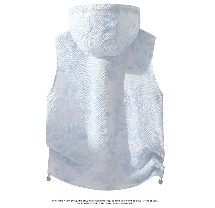 Men's Camouflage Hooded Sleeveless Top, Fashion Casual Loose Tank Top, Comfort Breathable Lightweight Trendy Sleeveless Hoodie