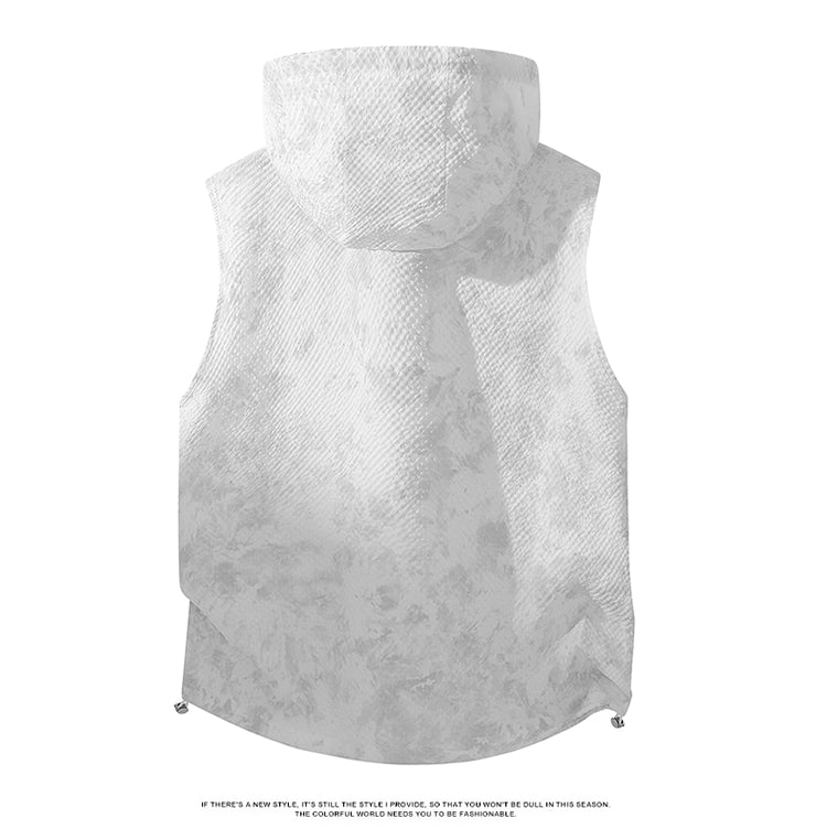 Men's Camouflage Hooded Sleeveless Top, Fashion Casual Loose Tank Top, Comfort Breathable Lightweight Trendy Sleeveless Hoodie