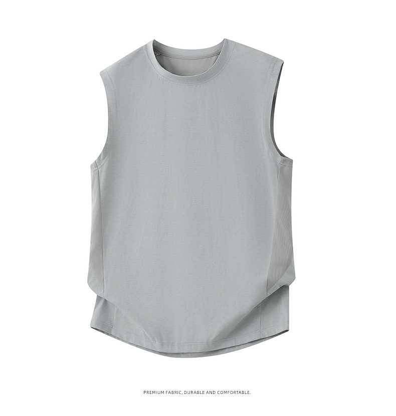 Men's Sleeveless Tank Top, Trendy Summer Sports Cutoff Tee, Basic Layering Sleeveless T-shirt
