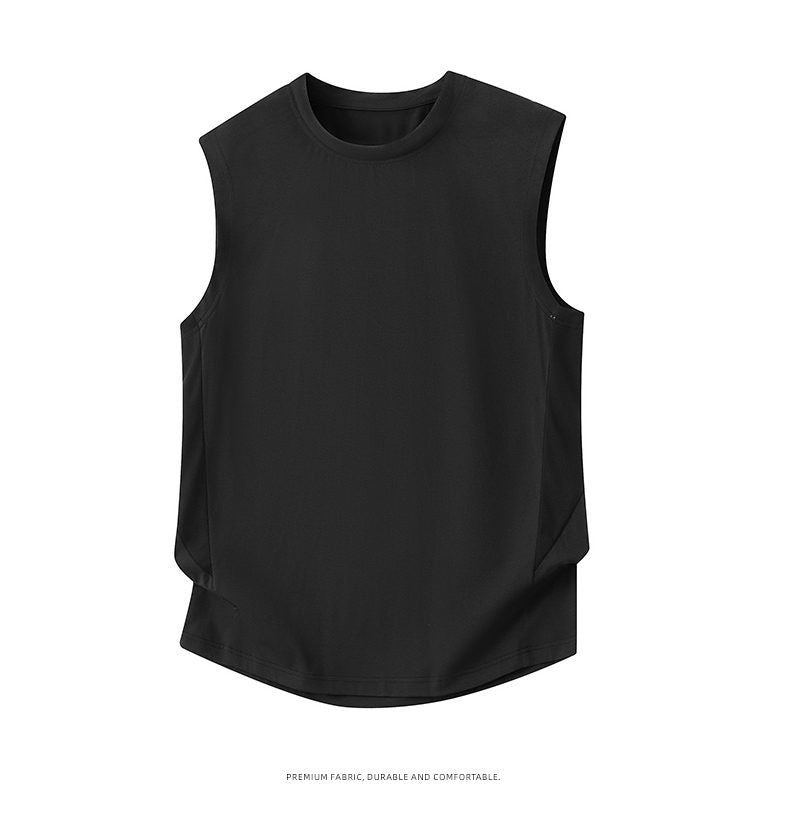 Men's Sleeveless Tank Top, Trendy Summer Sports Cutoff Tee, Basic Layering Sleeveless T-shirt