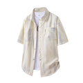 Men's Gradient Workwear Short-Sleeve Shirt, Summer New Tie-Dye Casual Loose Ice Silk Shirt, Fashion Teenagers Breathable Button Down Shirts