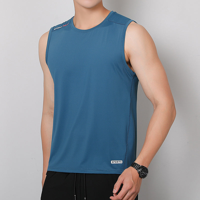 Men's Summer Ice Silk Tank Top, High Quality Quick Dry Breathable Sleeveless T-Shirt, Loose Plus Size Ultra Light Undershirt for Fitness Running Workout