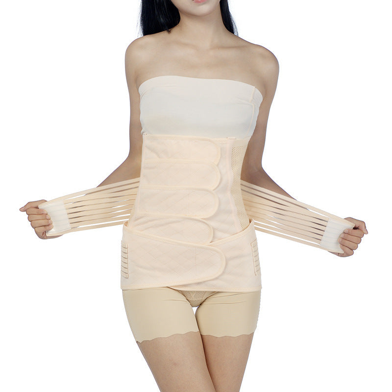 Elastic Postpartum Abdominal & Pelvic Support Belt with 4 Panels, Breathable Compression Wrap for Vaginal & Cesarean Birth Recovery