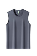 Men's Summer Thin Ice Silk Tank Top, Cool Sensation Breathable Quick Dry Sleeveless T-Shirt, Casual Athletic Workout Tops