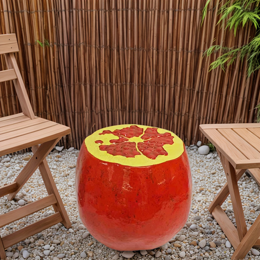 Pomegranate Fruit Stool, 13.4" Oversized Resin Stool, Side Table – view 7