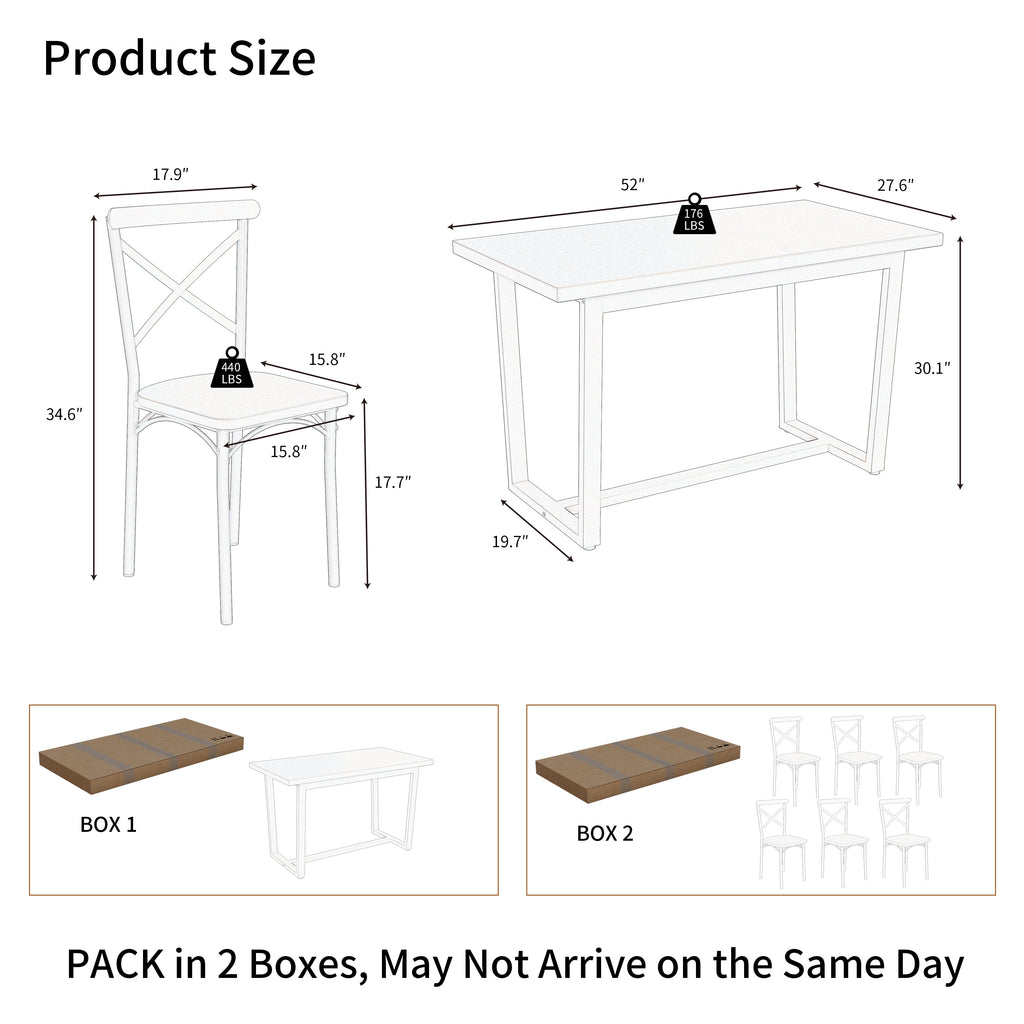 7 Pieces Dining Set 7-Piece Kitchen Table Set Perfect for Kitchen, Breakfast Nook, Living Room Occasions