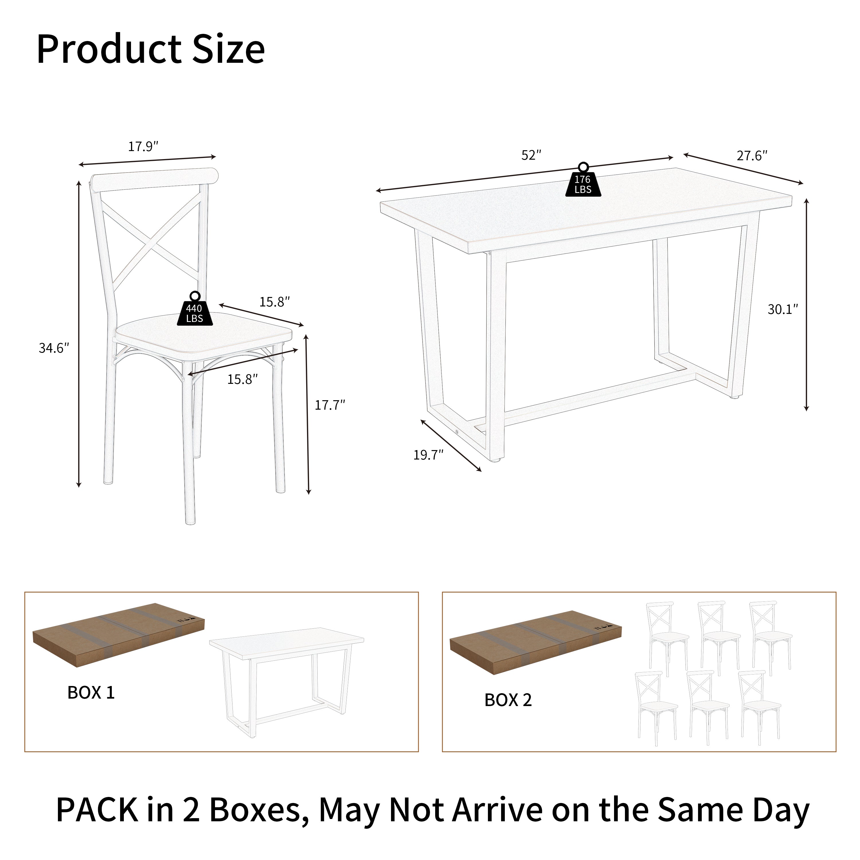 7 Pieces Dining Set 7-Piece Kitchen Table Set Perfect for Kitchen, Breakfast Nook, Living Room Occasions