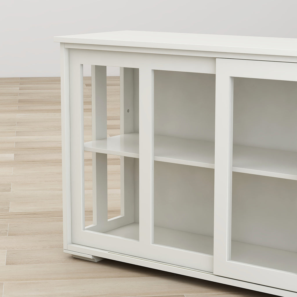 Kitchen Storage Stand Cupboard With Glass Door-White – view 6