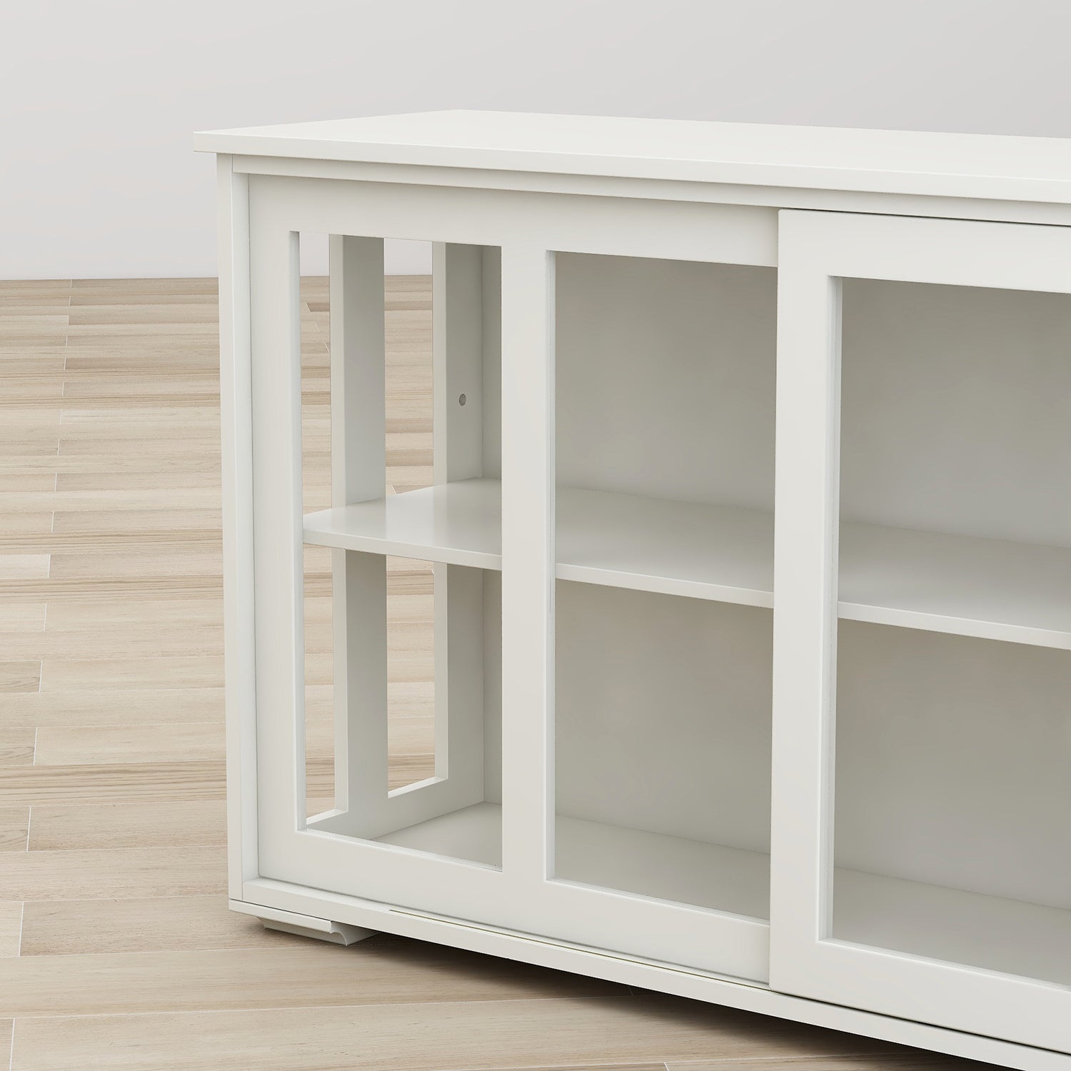 Kitchen Storage Stand Cupboard With Glass Door-White – view 6