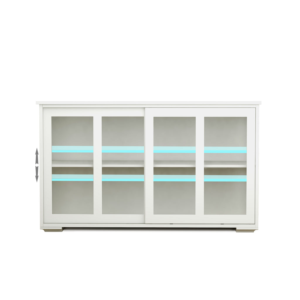 Kitchen Storage Stand Cupboard With Glass Door-White – view 7