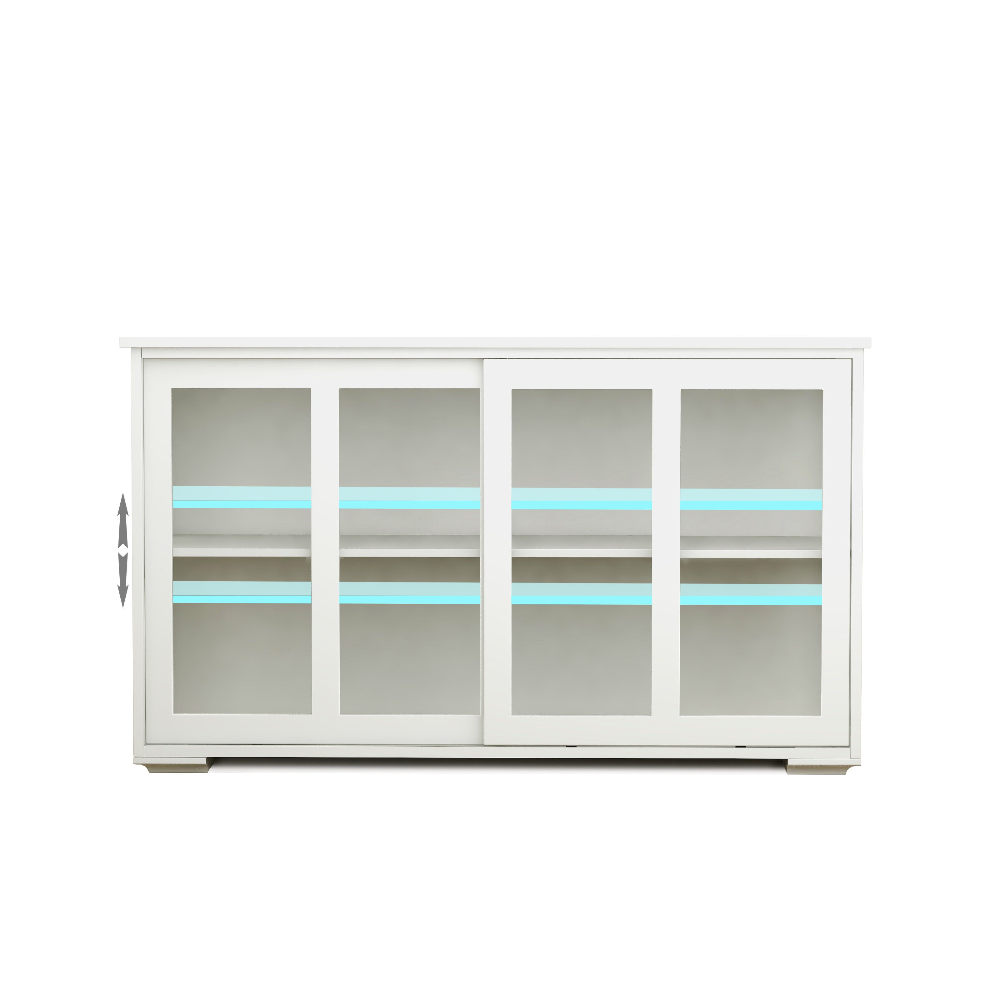 Kitchen Storage Stand Cupboard With Glass Door-White – view 7