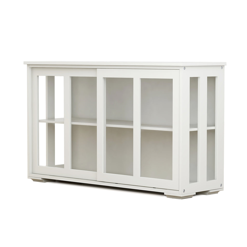 Kitchen Storage Stand Cupboard With Glass Door-White – view 5