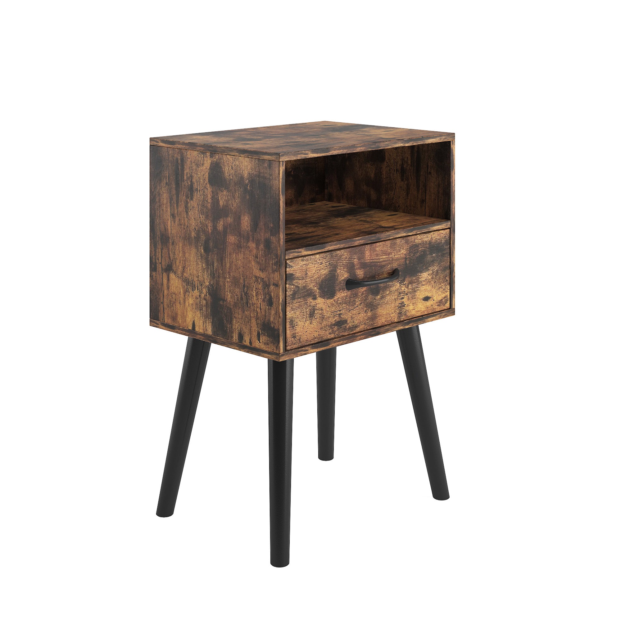Two sets of Nightstand,modern style bedside table, With storage drawers and open wooden shelves, Suitable for living rooms, Bedrooms and small spaces. Decorative bedside tables in two sets, Easy to as