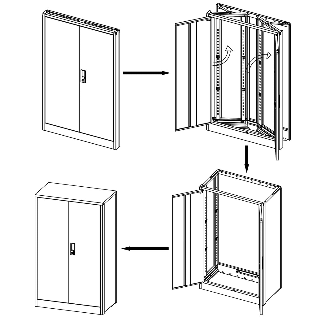 Metal Storage Cabinet with Locking Doors and Adjustable Shelf – view 2
