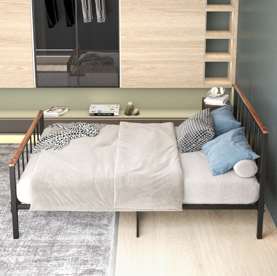 Metal Platform Bed with Headboard & Footboard