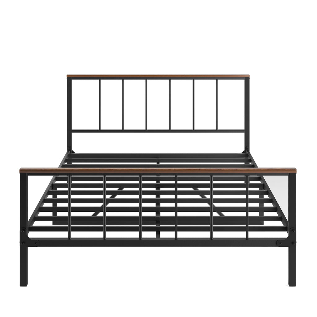 Metal Platform Bed with Headboard & Footboard