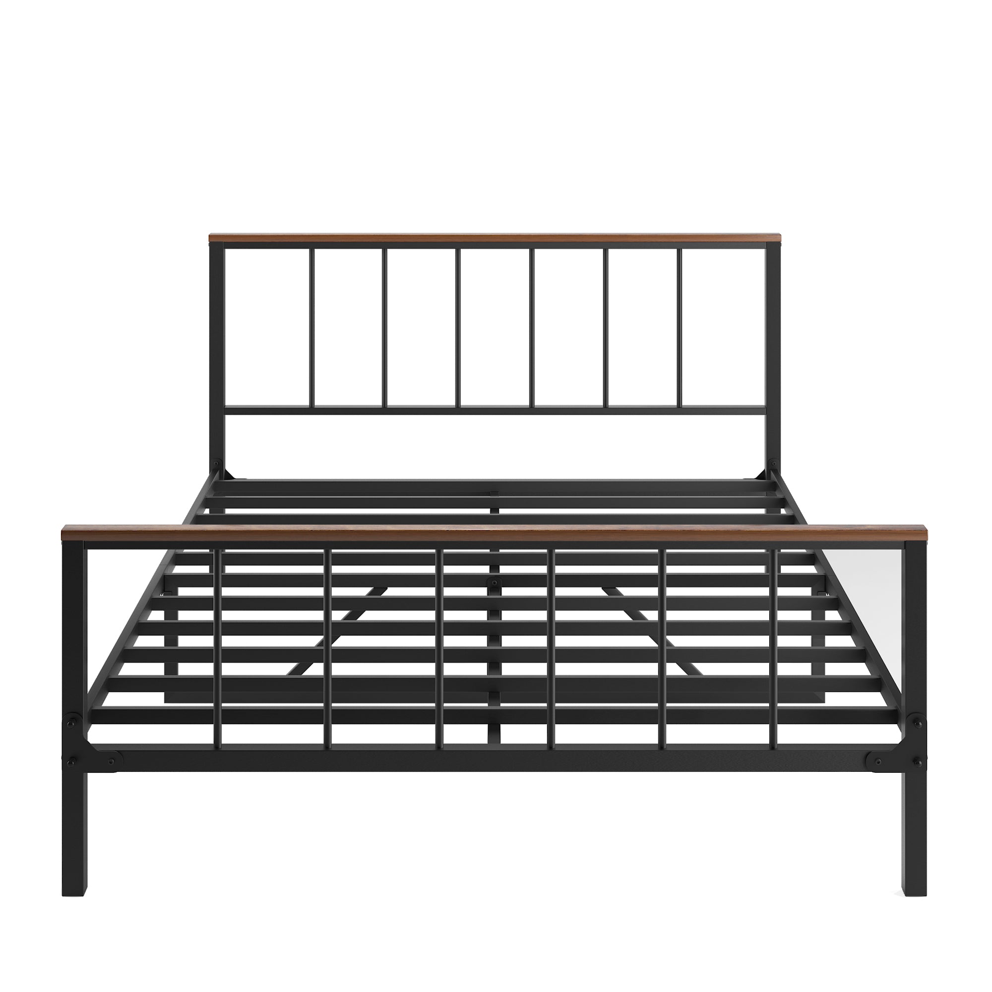 Metal Platform Bed with Headboard & Footboard