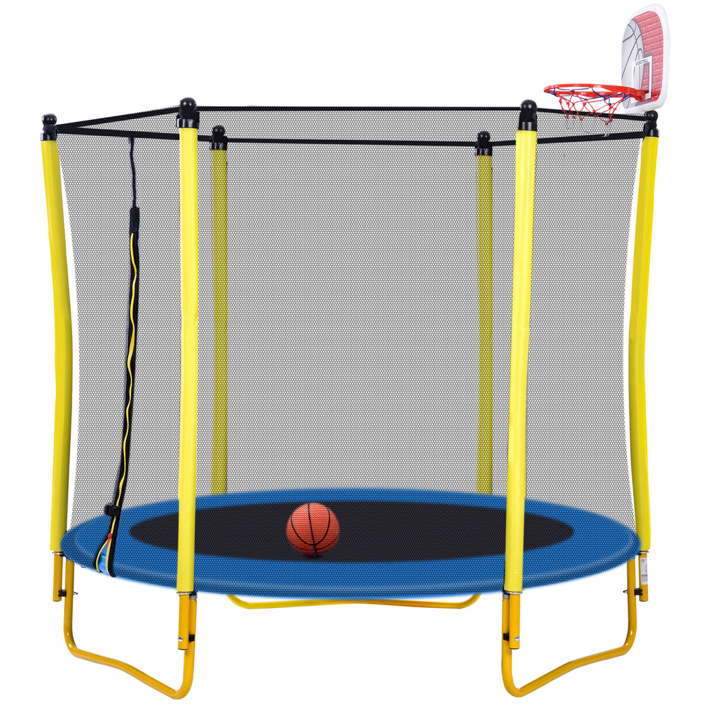 5.5FT Trampoline for Kids - 65" Outdoor & Indoor Mini Toddler Trampoline with Enclosure – view 4