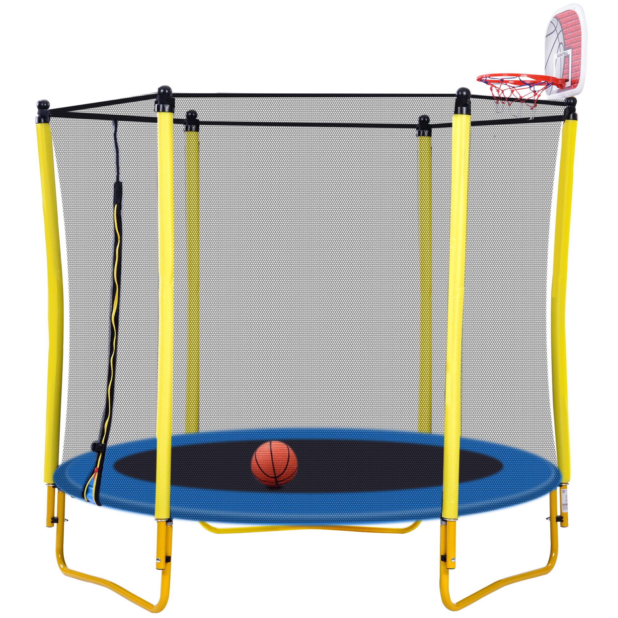 5.5FT Trampoline for Kids - 65" Outdoor & Indoor Mini Toddler Trampoline with Enclosure – view 4
