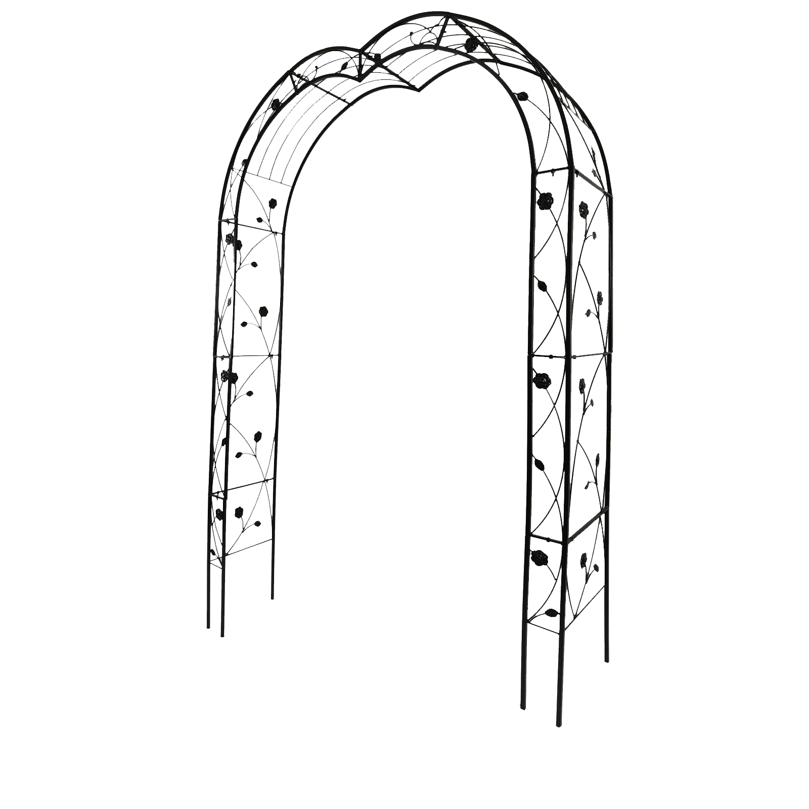 Metal Garden Arch Assemble Freely with 8 Styles Garden Arbor Trellis Climbing Plants – view 8