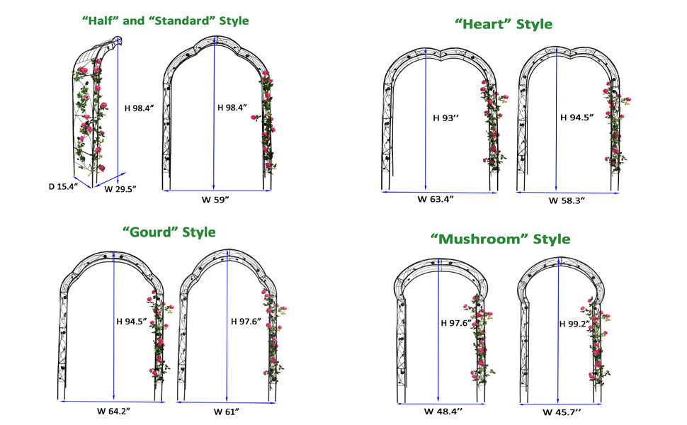 Metal Garden Arch Assemble Freely with 8 Styles Garden Arbor Trellis Climbing Plants – view 10