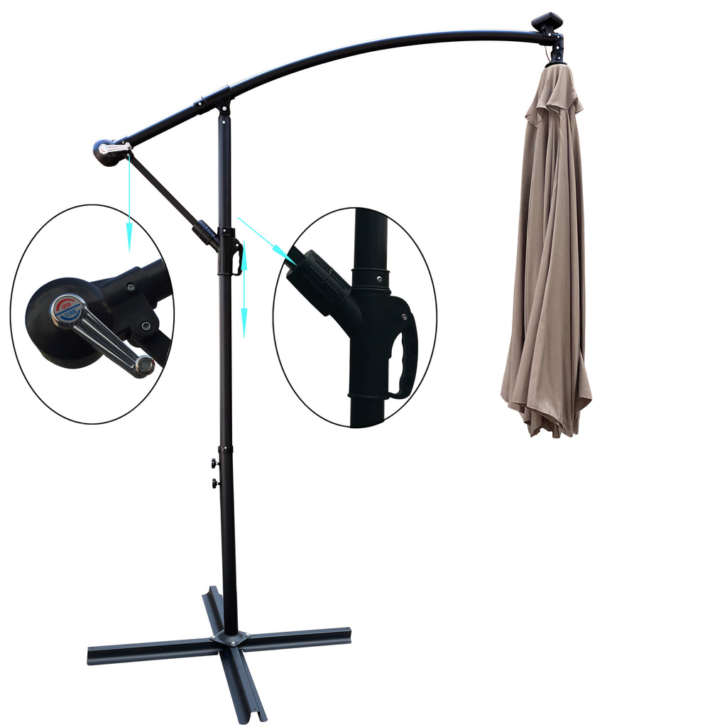 10 ft Outdoor Patio Umbrella Solar Powered LED Lighted Sun Shade Market Waterproof 8 Ribs – view 5