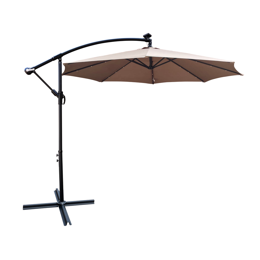 10 ft Outdoor Patio Umbrella Solar Powered LED Lighted Sun Shade Market Waterproof 8 Ribs – view 3