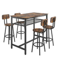 5-Piece Kitchen Counter Height Table Set, Bar Table with 4 Chairs
