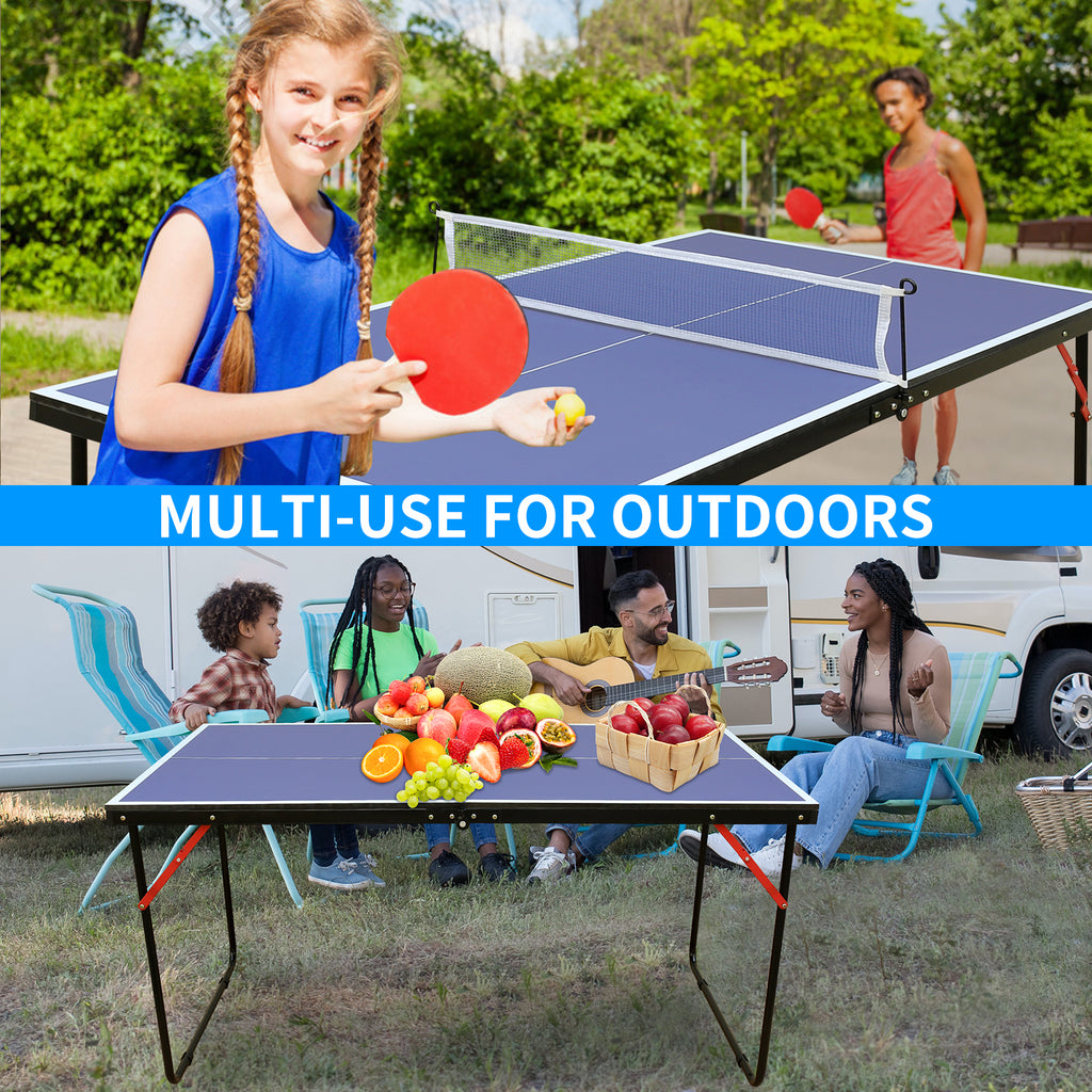 4.5ft Table Tennis Table Foldable & Portable Ping Pong Table Set with Net and 2 Ping Pong – view 6