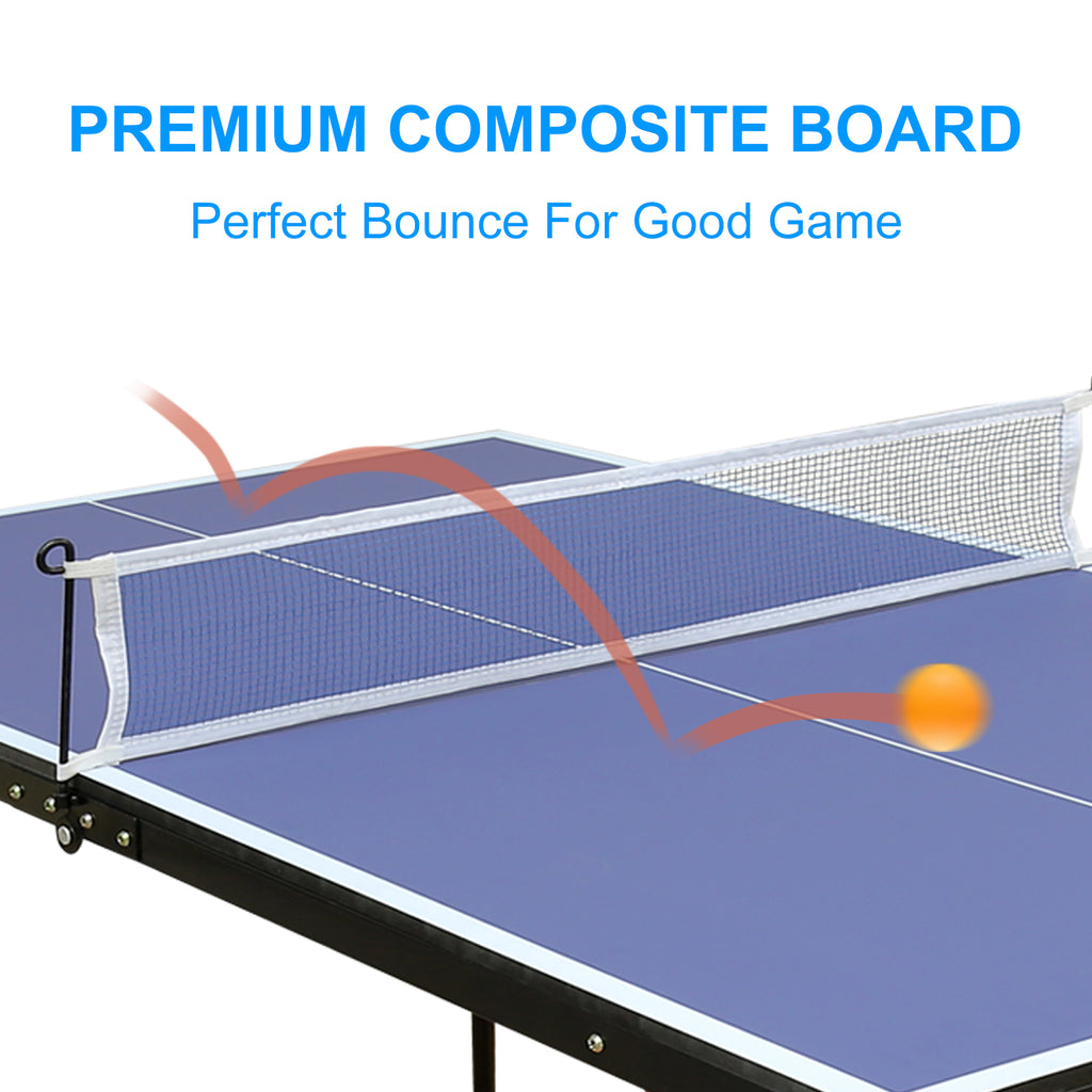 4.5ft Table Tennis Table Foldable & Portable Ping Pong Table Set with Net and 2 Ping Pong – view 4
