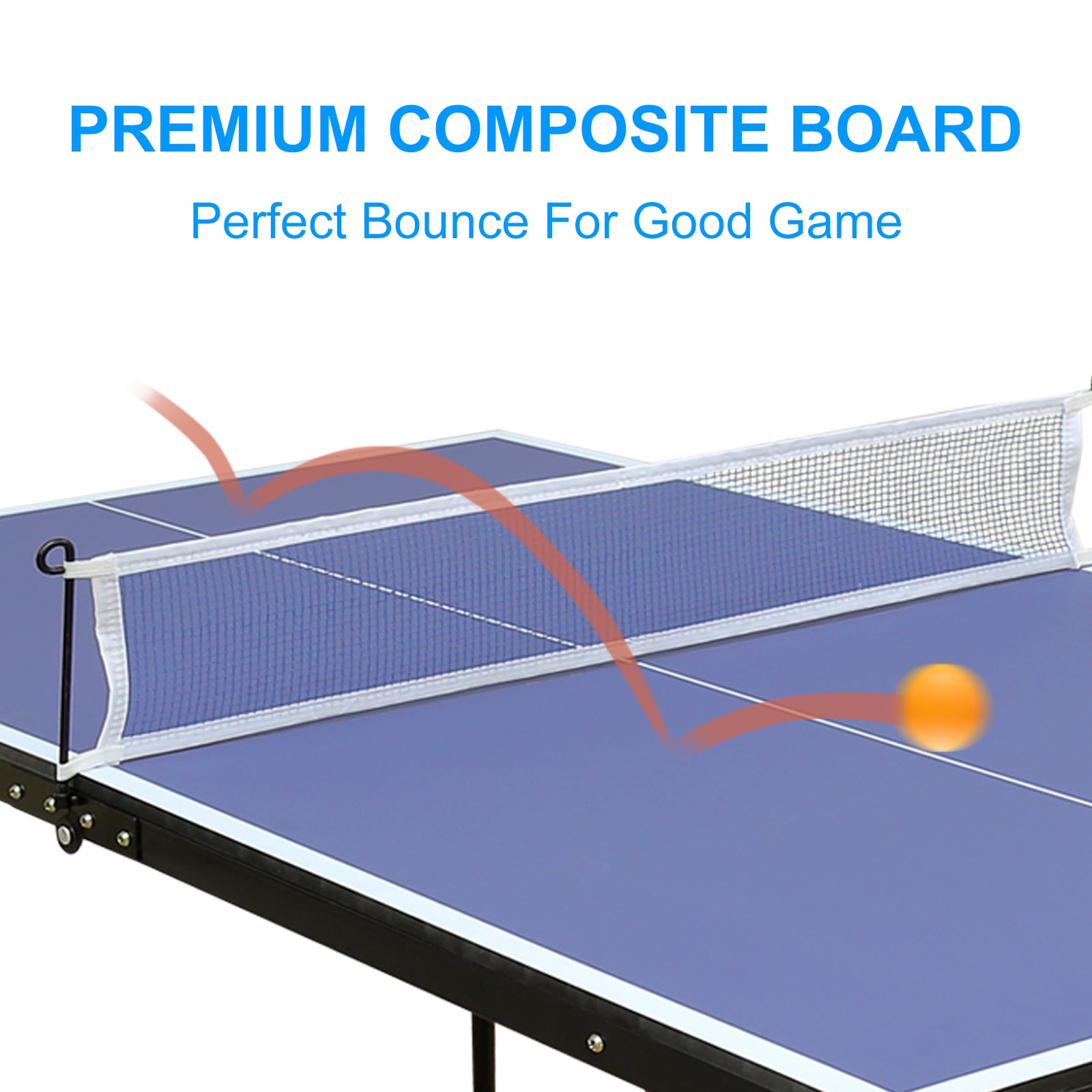4.5ft Table Tennis Table Foldable & Portable Ping Pong Table Set with Net and 2 Ping Pong – view 4
