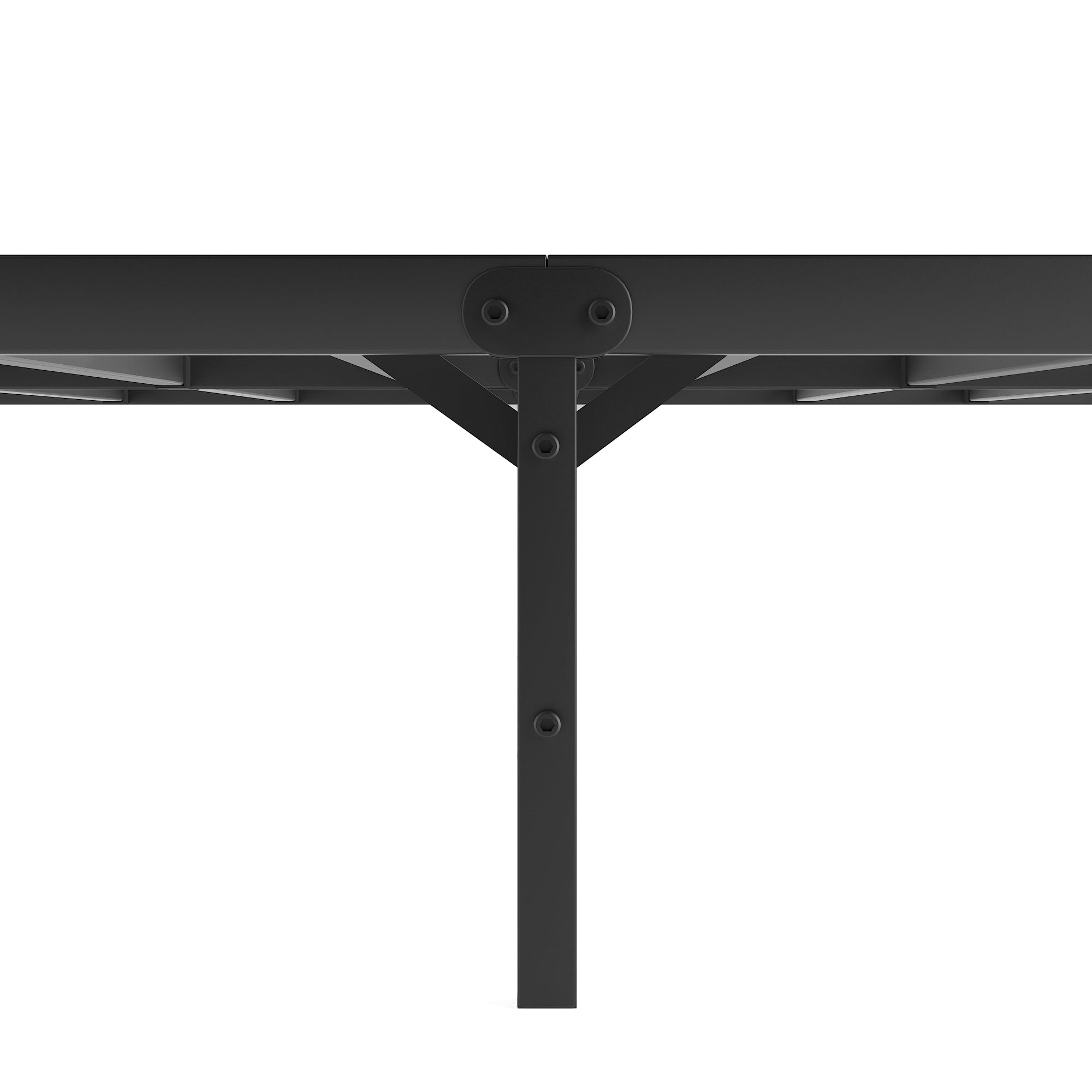 Wave-Headboard Metal Platform Bed