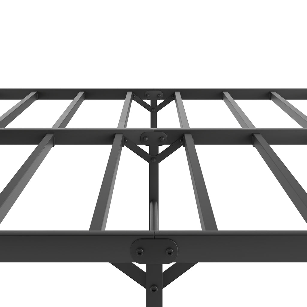 Wave-Headboard Metal Platform Bed