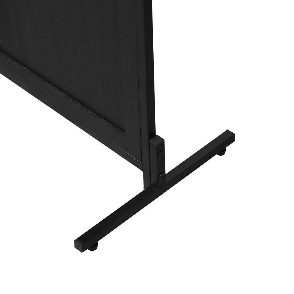3 Panel Room Divider 6Ft Wood Folding Privacy Screen Black Room Separator Free Standing – view 11
