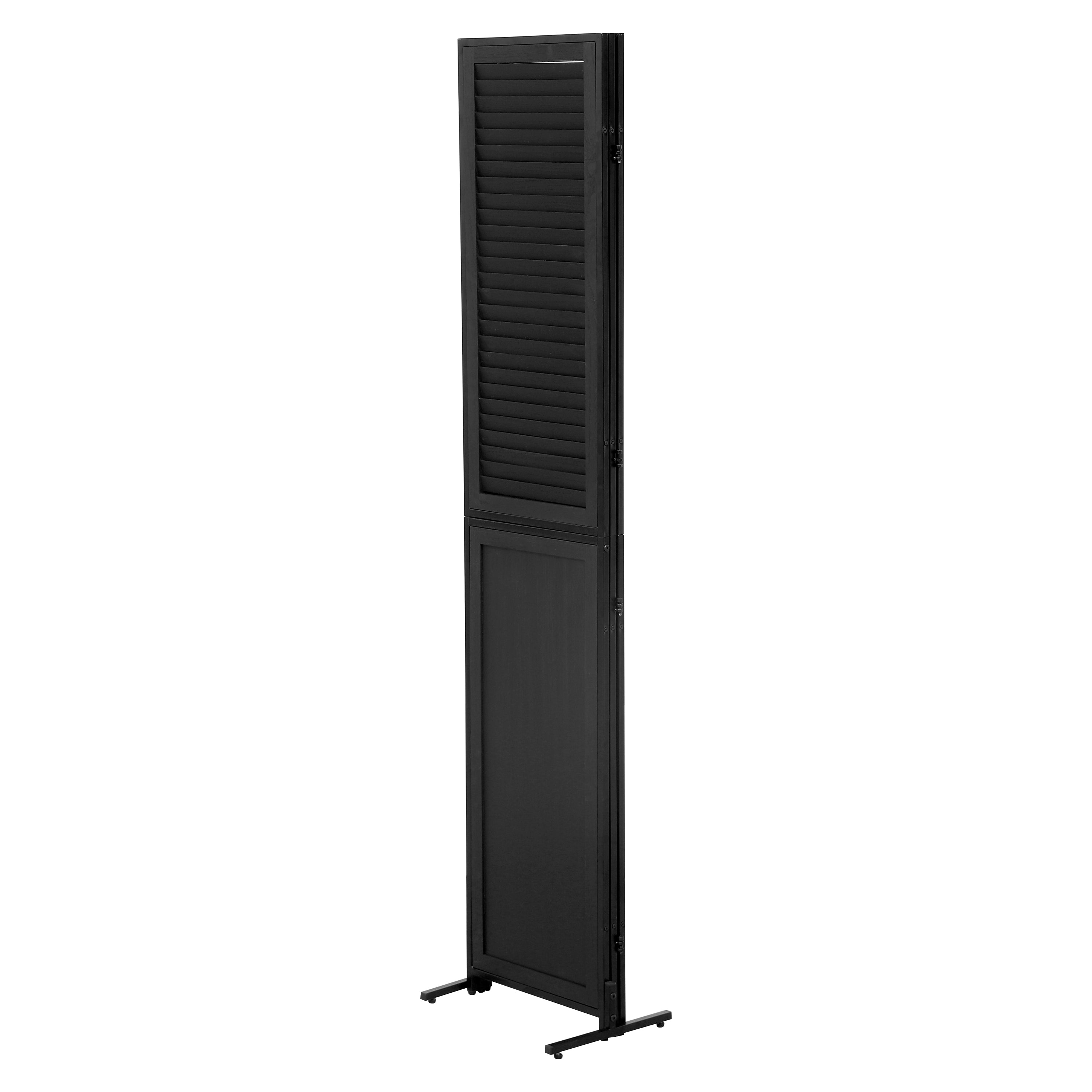 3 Panel Room Divider 6Ft Wood Folding Privacy Screen Black Room Separator Free Standing – view 9