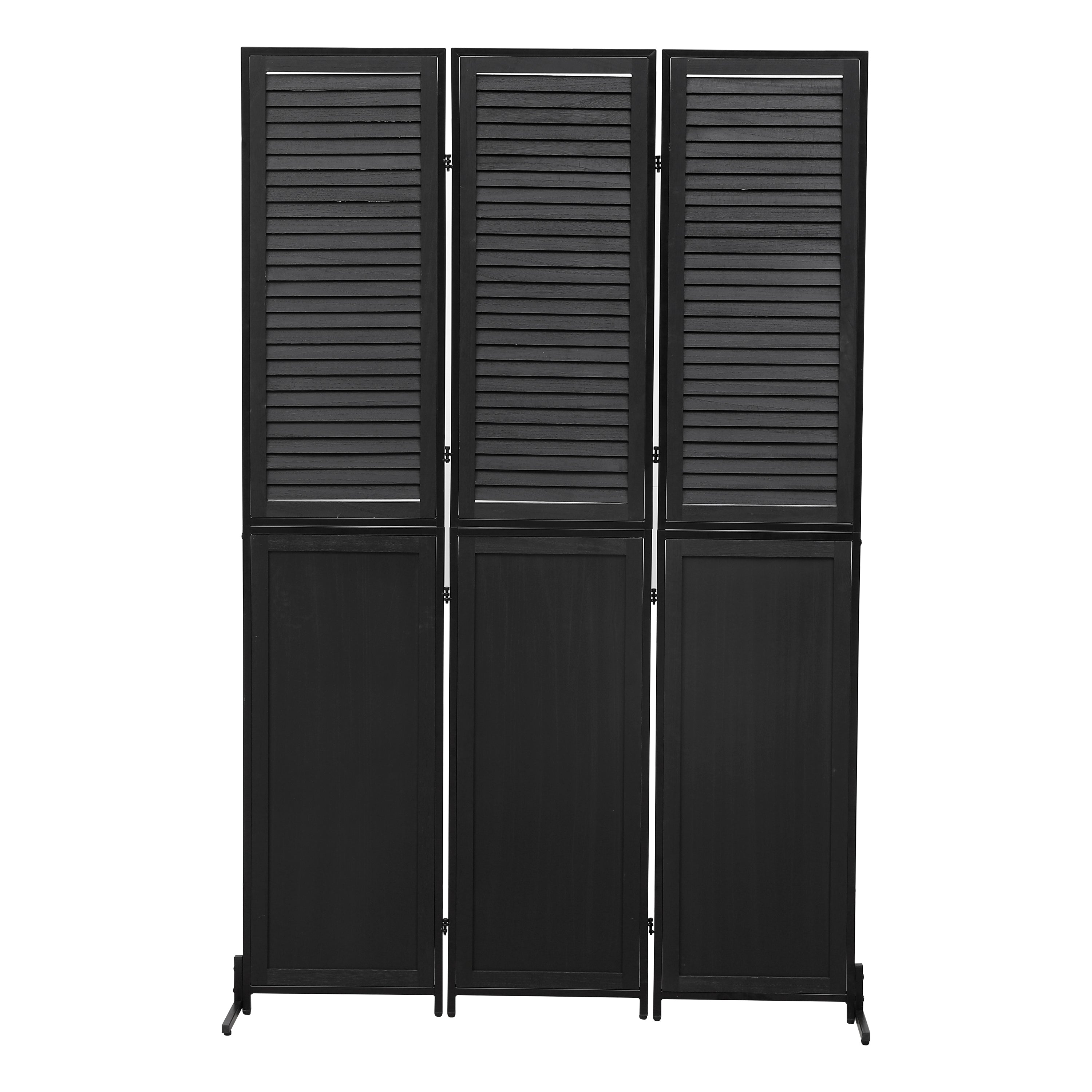 3 Panel Room Divider 6Ft Wood Folding Privacy Screen Black Room Separator Free Standing – view 8