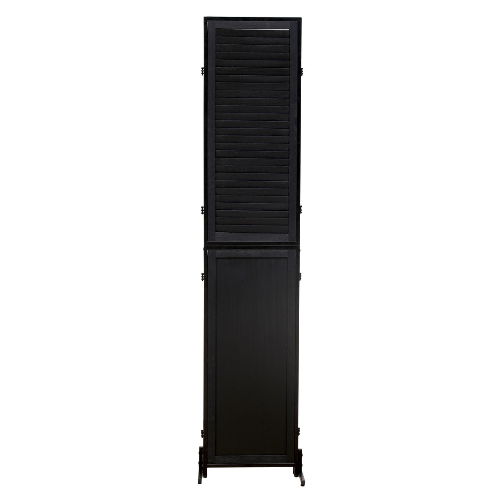 3 Panel Room Divider 6Ft Wood Folding Privacy Screen Black Room Separator Free Standing – view 10