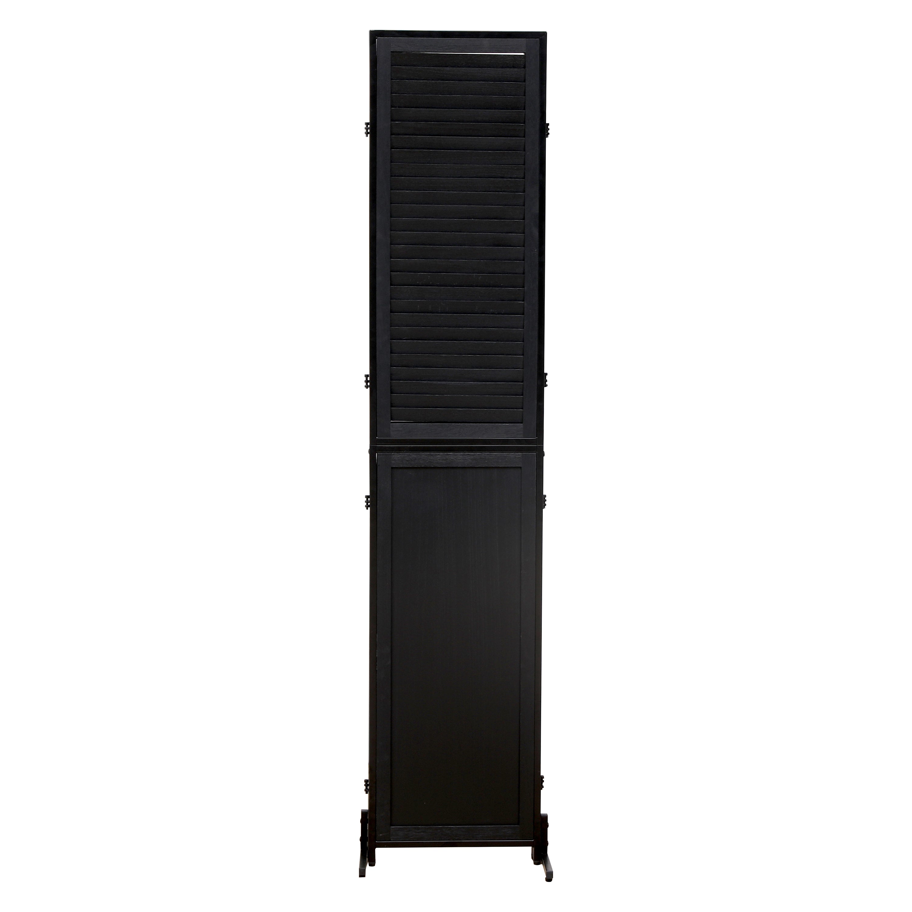 3 Panel Room Divider 6Ft Wood Folding Privacy Screen Black Room Separator Free Standing – view 10