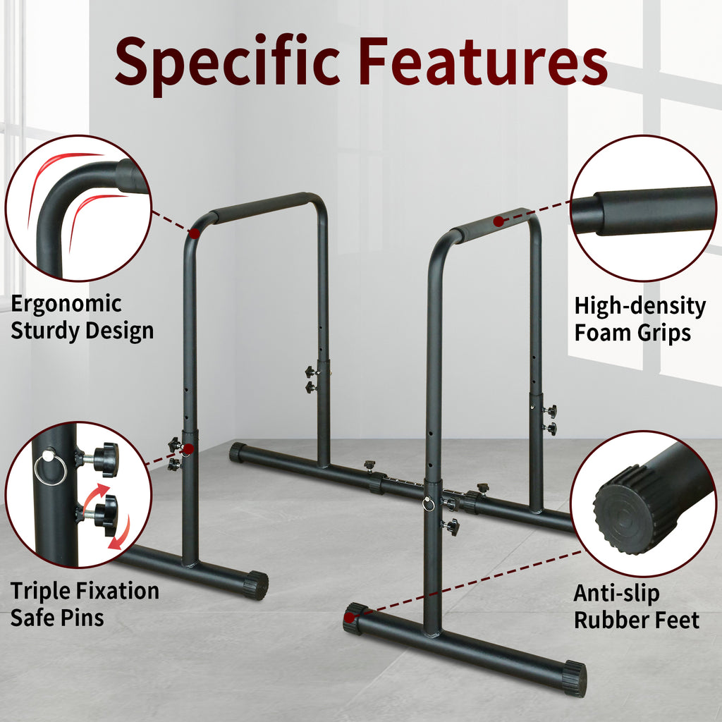 Power Tower Dip Station Pull Up Bar Stand Adjustable Height Heavy Duty Multi-Function – view 5