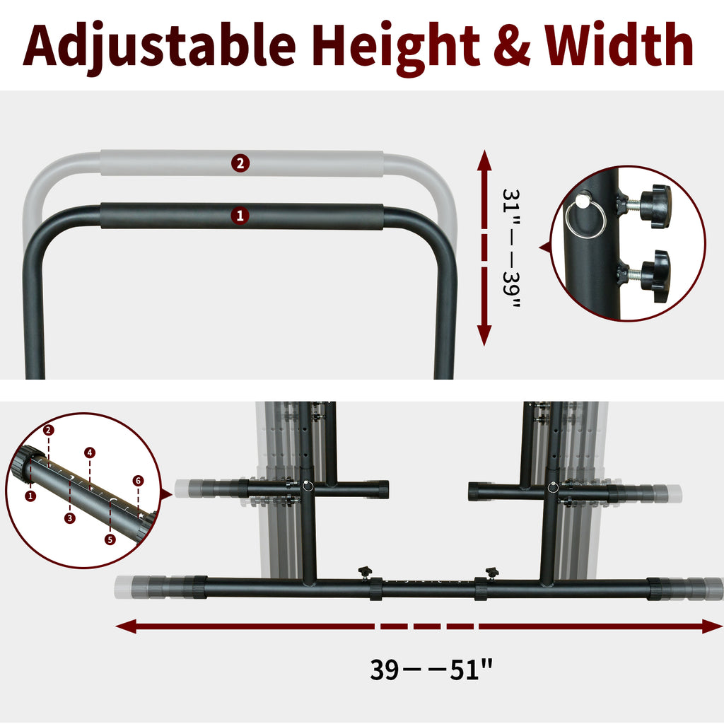 Power Tower Dip Station Pull Up Bar Stand Adjustable Height Heavy Duty Multi-Function – view 4
