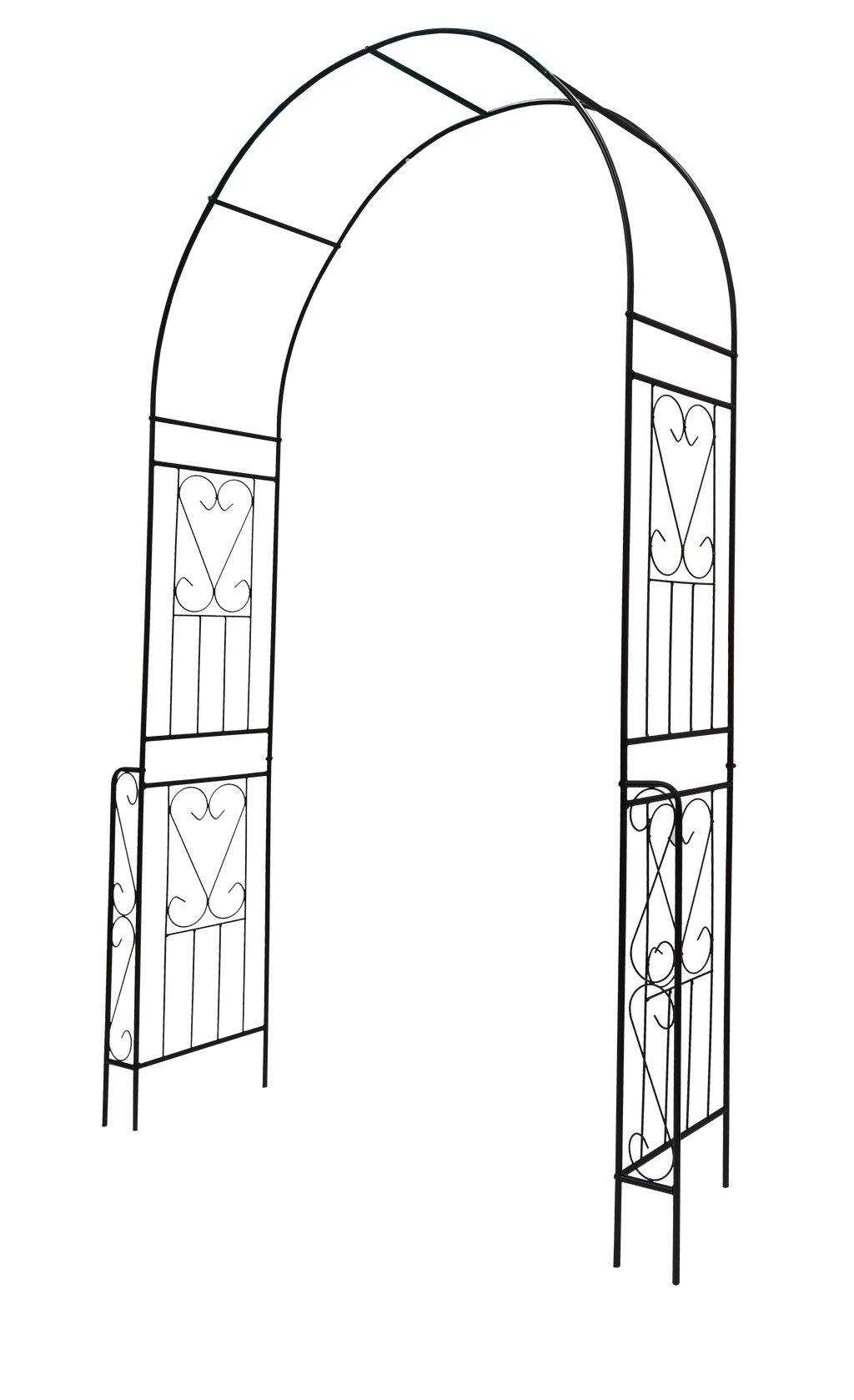 Metal Garden Arch W55'' x H94.5'' Garden Arbor Trellis Climbing Plants Support Rose Arch – view 11