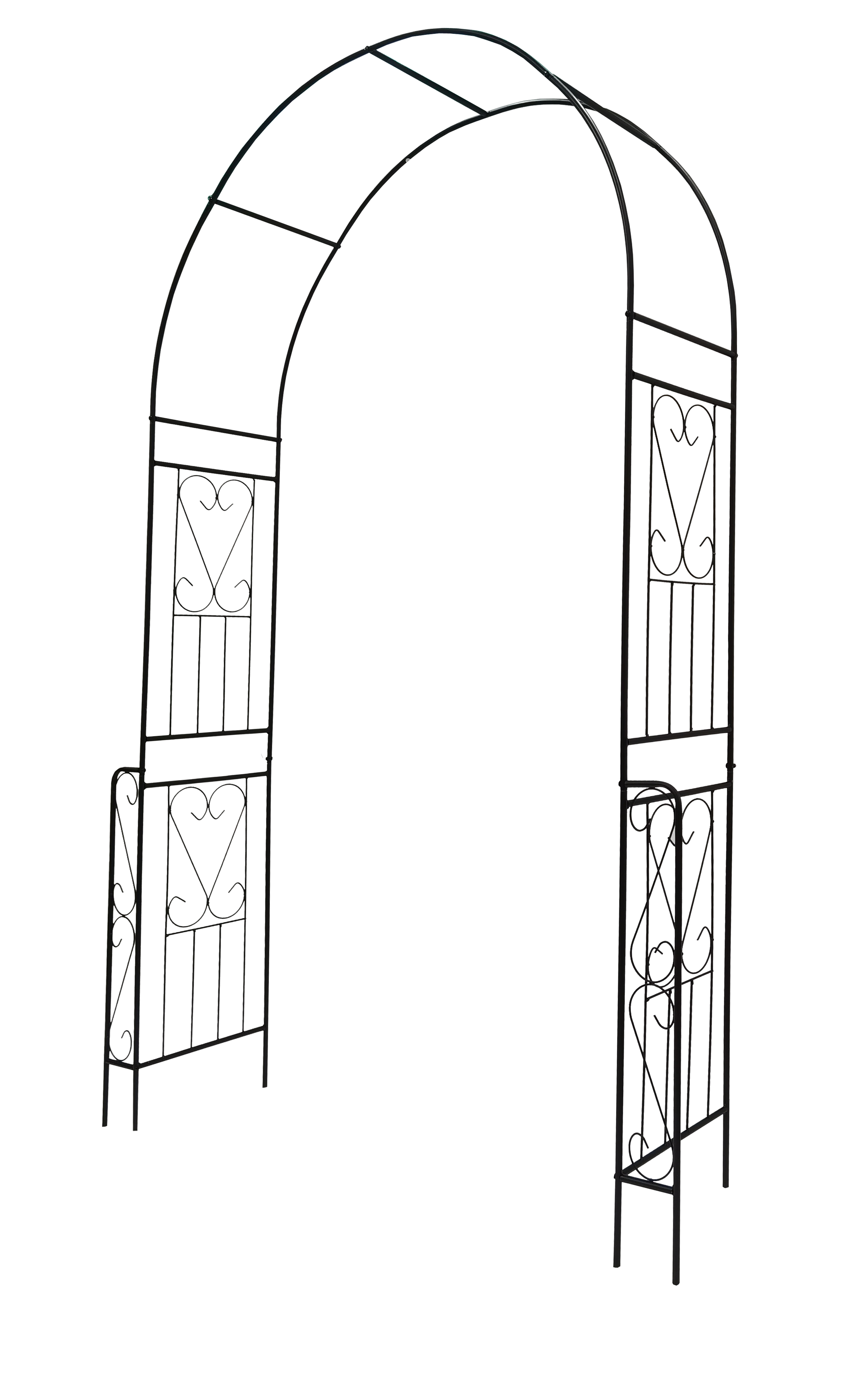 Metal Garden Arch W55'' x H94.5'' Garden Arbor Trellis Climbing Plants Support Rose Arch – view 11